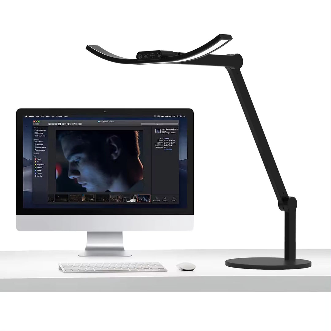 FEDIRAL LED Desk Lamp Curved Light Bar Round Base